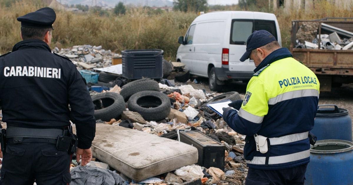 Român amendat cu circa 10.000 de euro la Paternò, după abandon de deșeuri. Controlul a scos la iveală și alte nereguli